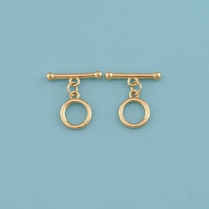 18K Gold Filled OT clasp, Circle Toggle Clasp,Round Toggle Clasps Set For Jewelry Making Supplies,Bracelet Clasps,Necklace Clasps