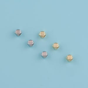 10pcs 18K Gold Filled Tiny Cube Beads,cutting Cube Spacer Beads, Geometric Beads, Square Beads, Bracelet Connector,DIY Jewelry Making Supply