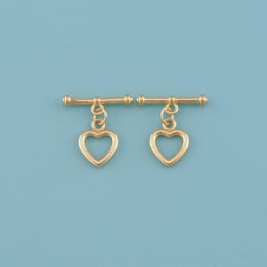 18K Gold Filled Heart Toggle Clasps,Love Heart Clasp, Heart Toggle Clasps Set For Jewelry Making Supplies, Bracelet Clasps, Necklace Clasps