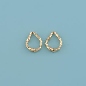 18K Gold Filled Water Drop Clasp,Irregular Carabiner Clasp,Geometric Spring Push Gate Clasp Lock for DIY Jewelry Necklace Bracelet