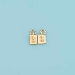 18k Gold Filled symbol rectangle Pendant,symbol rectangle Charm Necklace,DIY Jewelry Making Supply