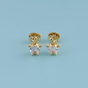 1 pair 18K Gold Filled rabbit earrings,CZ Pet Lover earrings ,Nature Inspired Animal Earrings,Gift for Her, Fun & Cute Earrings