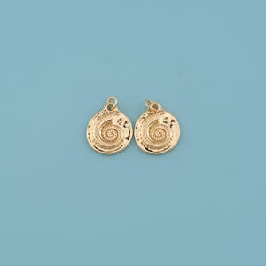 18K Gold Filled conch Pendant,Simple shell Charm Necklace,Conch Pendant，DIY Jewelry Making Supply