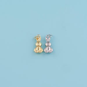 18K Gold Filled rabbit Pendant,Exquisite and cute rabbit Charm Necklace,DIY Jewelry Making Supply