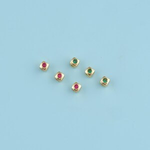1pcs 18K Gold Filled Tiny Cube Beads, Cube Spacer Beads, Geometric Beads, Square Beads, Bracelet Connector,DIY Jewelry Making Supply