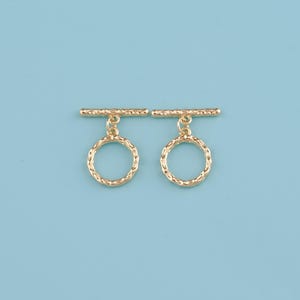 18K Gold Filled OT clasp,texture Circle Toggle Clasp,Round Toggle Clasps Set For Jewelry Making Supplies,Bracelet Clasps,Necklace Clasps