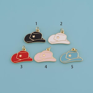 18K Gold Filled cowboy hat Pendant,Enamel cowboy hat necklace, Birthday Gift for Her, Best Friend, Country Girl