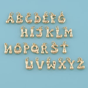 18k gold filled 18k gold filled Buchstabe Initial Anhänger, Buchstabe Charm, minimalistischer Alphabet Buchstabe Charm, Monogramm Charm add on Charm klein