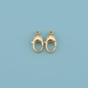18K Gold Filled Oval Lobster Clasp,Oval Spring Clasp,Charm Holder,Necklace Clasp,Bracelet Clasp,DIY Jewelry Making Supply