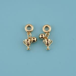 18K Gold Filled sports charm necklace,Football Trophy Jewelry ,football charm,CZ Trophy Jewelry,DIY Jewelry Making Accessories