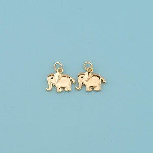 18K Gold Filled elephant Pendant,elephant animal Charm Necklace,DIY Jewelry Making Supply