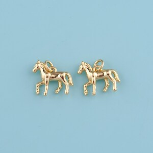 18K Gold Filled horse Pendant, Animal Jewelry Charm Necklace,DIY Jewelry Making Supply