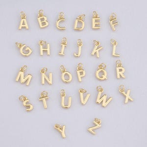 18k gold filled personalized initial charm initial pendant, letter charm minimalist alphabet letter charm, monogram charm add on charm small