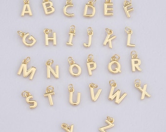 18k gold filled personalized initial charm initial pendant, letter charm minimalist alphabet letter charm, monogram charm add on charm small
