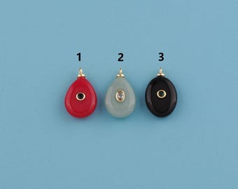 18K Gold Filled natural stone Pendant,natural stone charm,Gemstone Drop Pendant,Gemstone Charm,Natural gemstone For Making Jewelry