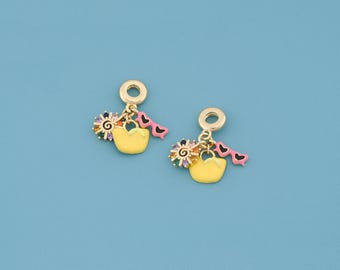18K Gold Filled Lady handbag sunglasses charm,CZ Micro Pave sun charms,for bracelet, necklace pendant