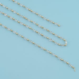 1 meter 18K Gold Filled Beaded Satellite crystal Chain,crystal satellite chain,satellite chain,Beaded Chain,Bulk Chain for Jewelry Making