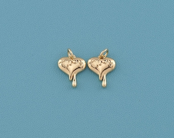 18K Złoty Wypełniony Roztapiający Serce Diamentowy Wisiorek Naszyjnik, roztapiający Serce Charm Naszyjnik, DIY Biżuteria Making Supply