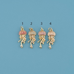 18K Gold gefüllte Qualle Anhänger, Ozean Charm Halskette, einzigartige Halskette, Natur inspiriert, Qualle Halskette, Qualle Geschenk,