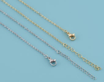 Collar de cadena fina chapado en oro de 18 quilates, cadena de cable plana, cadena de cable, cadena para hacer joyas, regalo de dama de honor para ella, cadena delicada, regalo para ella