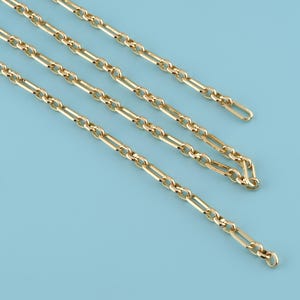 1メートル 18Kゴールドフィルドチェーンネックレス、ペーパークリップチェーン、ネックレスブレスレット用ペーパークリップチェーン、ジュエリー製作用バルクチェーン