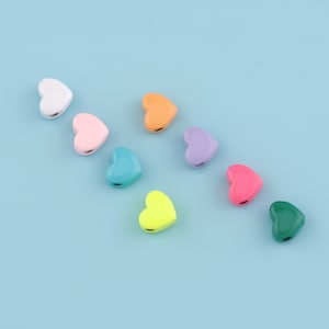 18K Gold Filled Heart Spacer Bead,Enamel Heart Charm Bracelet Necklace,Bracelet Bead, Love Beads,DIY Jewelry Making Supply