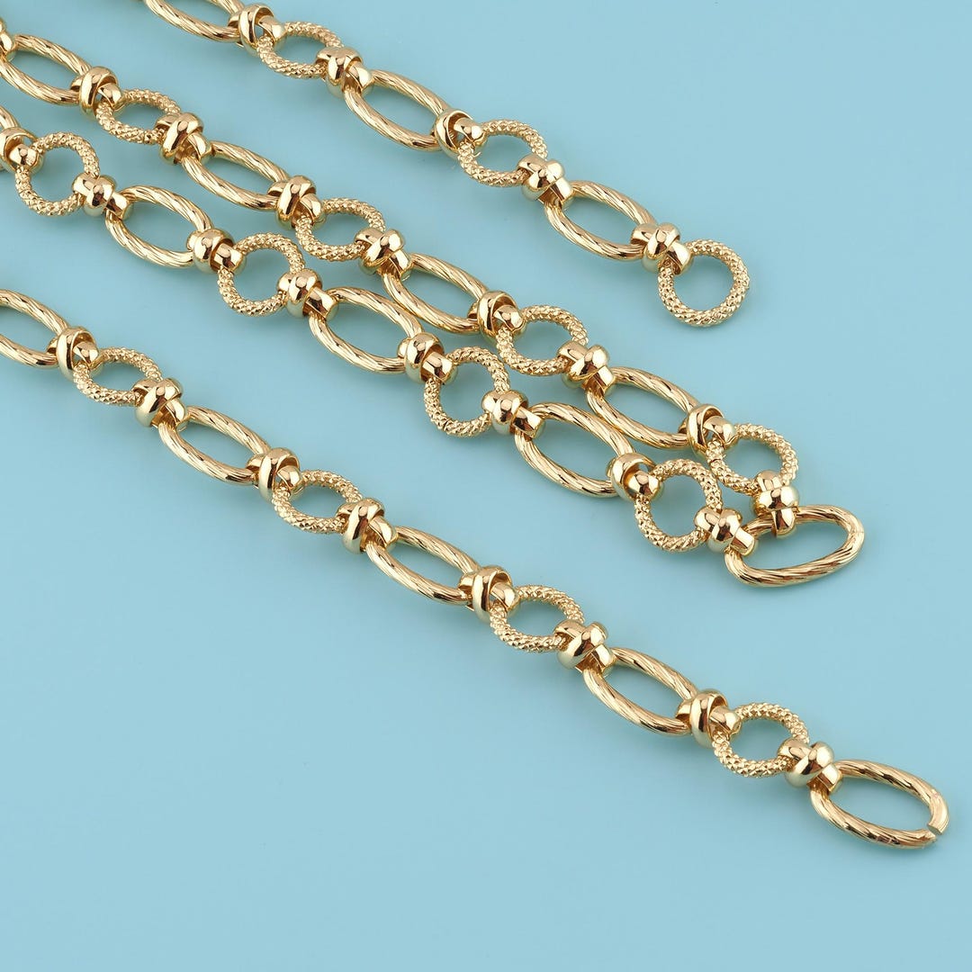 1 Meter 18K Gold Filled Round Chain,twisted Round Chain,texture Chain ...