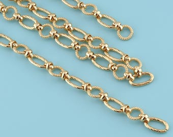1 meter 18K Gold Filled round chain,Twisted round chain,texture  Chain for Necklace Bracelet,Bulk Chain for Jewelry Making