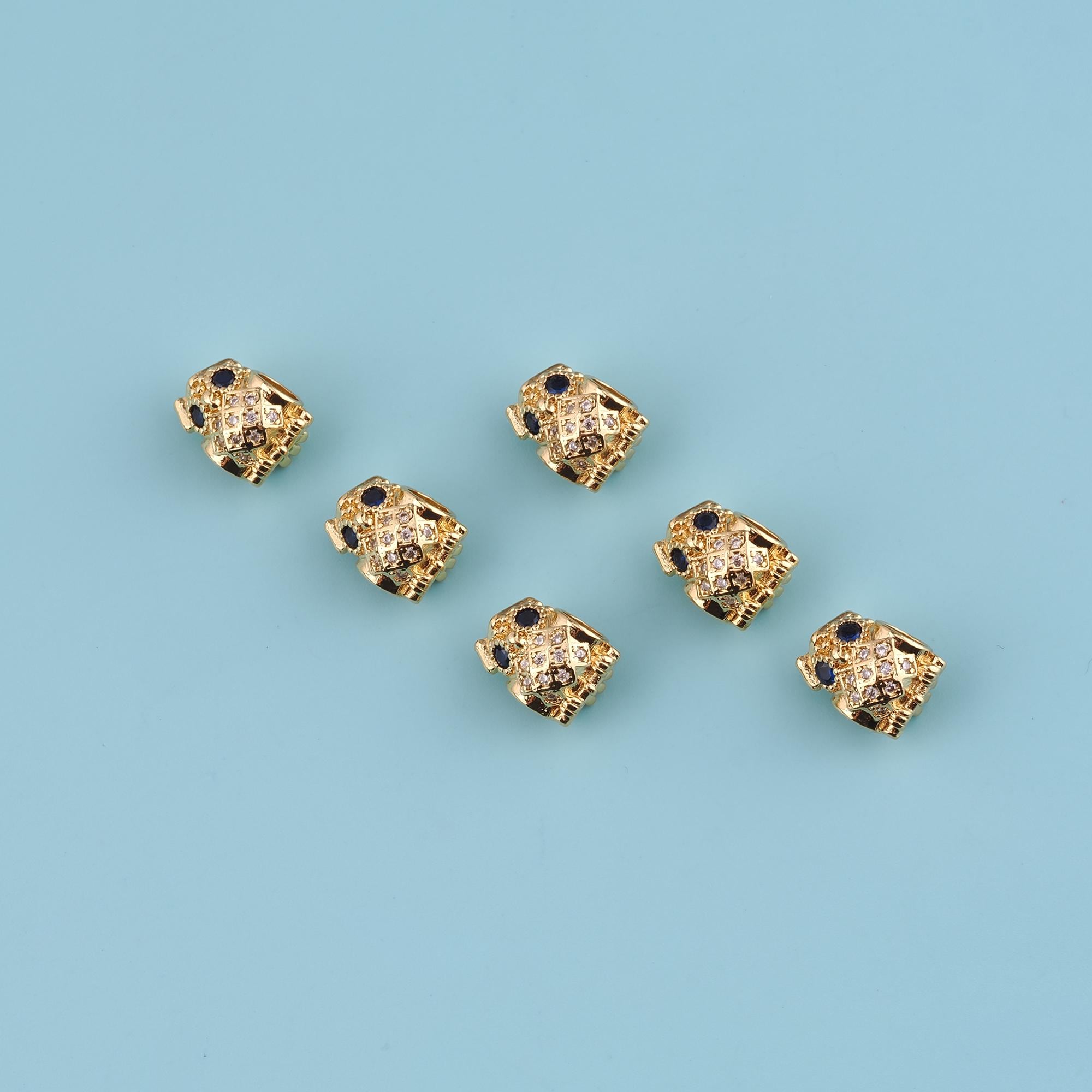 18K Gold Filled Owl Spacer Beads,CZ Micro Pave Animals Bird Spacer Bead,metal owl bead,DIY Jewelry M