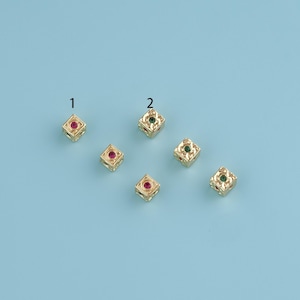 18K Gold Filled Tiny Cube Beads, Cube Spacer Beads, Geometric Beads, Square Beads, Bracelet Connector,DIY Jewelry Making Supply