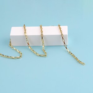 1メートル 18Kゴールドフィルドチェーンネックレス、ペーパークリップチェーン、ネックレスブレスレット用ペーパークリップチェーン、ジュエリー製作用バルクチェーン