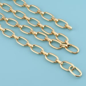 1メートル 18Kゴールドフィルドチェーンネックレス、ペーパークリップチェーン、ネックレスブレスレット用ペーパークリップチェーン、ジュエリー製作用バルクチェーン