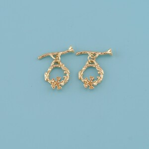 18K Gold Filled OT clasp,Fancy Design OT Clasp,Round Toggle Clasps Set For Jewelry Making Supplies,Bracelet Clasps,Necklace Clasps