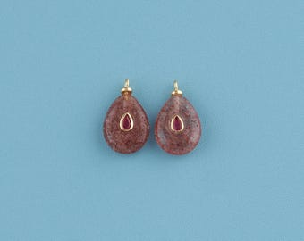 18K Gold Filled natural stone Pendant,natural stone charm,Gemstone Drop Pendant,Gemstone Charm,Natural gemstone For Making Jewelry