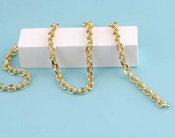 Cadena de 1 metro rellena de oro de 18 quilates, cadena italiana tipo cable, cadena tipo cable con corte de diamante para collares y pulseras, cadena a granel para la fabricación de joyas.