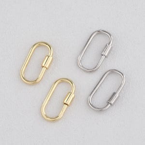 1pc 18 kt gold filled karabijnsluiting, schroefsluiting ovaal, in elkaar grijpende ovale sluiting, ovaal gevormde sluitingen, goud, zilver voor armbandketting