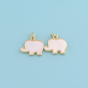 18K Gold Filled elephant Pendant,elephant animal Charm Necklace,DIY Jewelry Making Supply