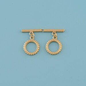 18K Gold Filled OT clasp,Wheat Ear Ring Buckle OT Buckle,Round Toggle Clasps Set For Jewelry Making Supplies,Bracelet Clasps,Necklace Clasps