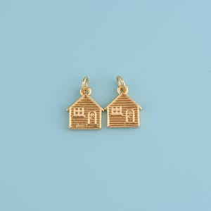 18K Gold Filled houses Pendant,Mini House Home Charm Necklace,DIY Jewelry Making Supply