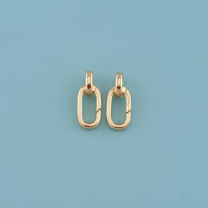 18K Gold Filled Oval Spring Clasp,Push Door Clasp,Spring Clasp,Snap Clasp,Bracelet Clasp, DIY Jewelry Making Accessories