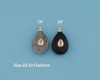 18K Gold Filled natural stone Pendant,natural stone charm,Gemstone Drop Pendant,Gemstone Charm,Natural gemstone For Making Jewelry