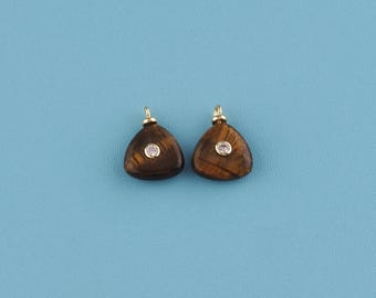 18K Gold Filled natural stone Pendant,natural stone charm,Gemstone Drop Pendant,Gemstone Charm,Natural gemstone For Making Jewelry