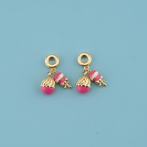 18K Gold Filled Lollipop Charms,enamel ice cream Charm,Dainty Sweet Pendant,DIY Necklace Bracelet Jewelry Making