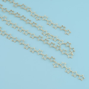 1 meter 18K Gold Filled Star Chain,Gold Star Rosary Chain for Necklace Bracelet,Bulk Chain for Jewelry Making