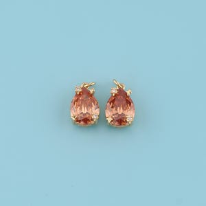 18K Gold Filled Teardrop Pendant,Crystal Charm,Teardrop Crystal Pendant,Crystal Birthstone Necklace Charm,,DIY Jewelry Making Supply