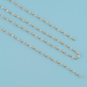 1 meter 18K Gold Filled Beaded Satellite crystal Chain,crystal satellite chain,satellite chain,Beaded Chain,Bulk Chain for Jewelry Making