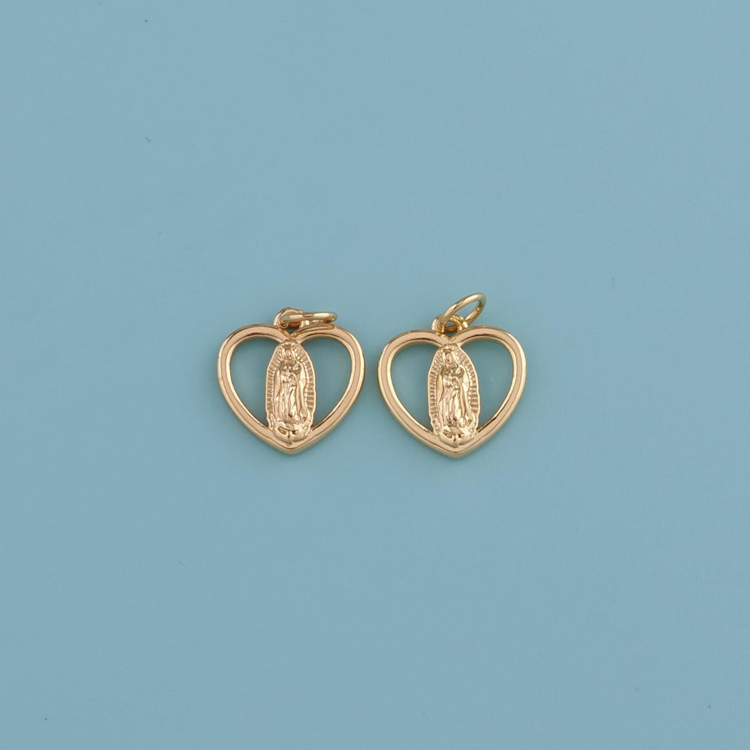 18K Gold Filled Lady of Guadalupe Pendant,virgin Mary Charm Necklace ...