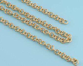 1 meter 18K Gold Filled round chain,Twisted round chain,Twisted Small Circle Chain Chain for Necklace Bracelet,Bulk Chain for Jewelry Making