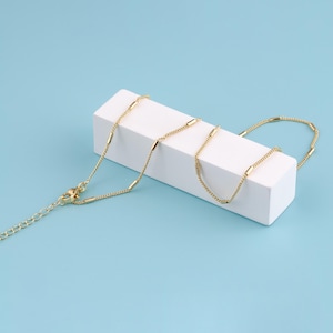 18K Gold Filled Thin Chain Necklace,plated Brass Tube Chains,Tube connector chain,O Chain Tube Chain,Dainty Chain,,Gift for Her
