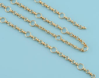 1 meter 18K Gold Filled round chain,Twisted round chain,Twisted Small Circle Chain Chain for Necklace Bracelet,Bulk Chain for Jewelry Making